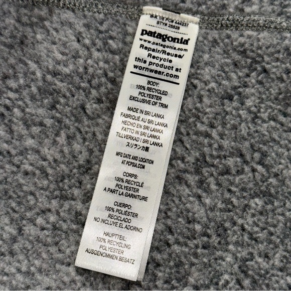 Patagonia Men's Performance Better Sweater Sz XXL Full Zip 25527 Stonewash Grey - Picture 4 of 5